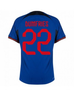 Niederlande Denzel Dumfries #22 Auswärtstrikot WM 2022 Kurzarm